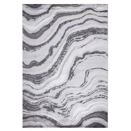 PISOS 5 x 7 ft. Marble Abstract Area Rug, Gray PI2545973